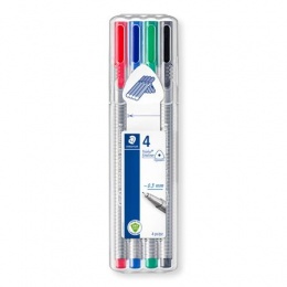 Tűfilc készlet, 0,3 mm, STAEDTLER "Triplus 334", 4 különböző szín